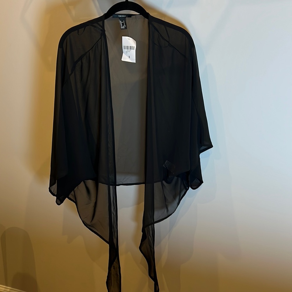 NWT Forever 21 tie front sheer top size S